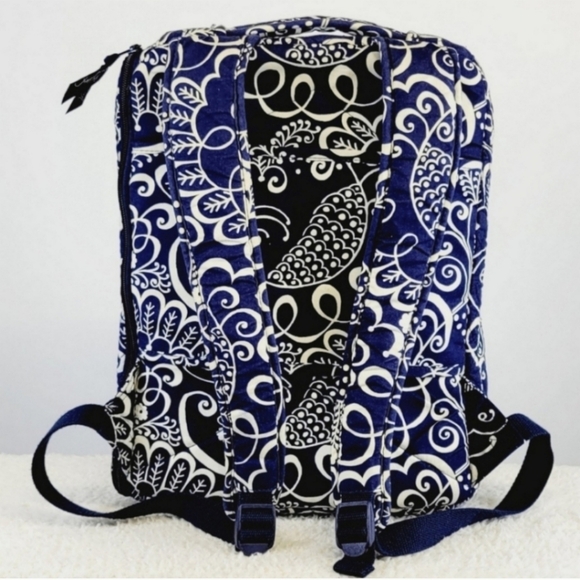 VERA BRADLEY Navy Blue Twirly Birds Backpack - Picture 13 of 16